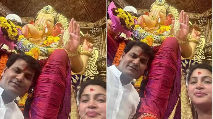 राणा दाम्पत्य लालबागच्या राजा चरणी लीन, बघा काय मागितलं नवनीत राणांनी साकडं? राणा दाम्पत्य लालबागच्या राजा चरणी लीन, बघा काय मागितलं नवनीत राणांनी साकडं?