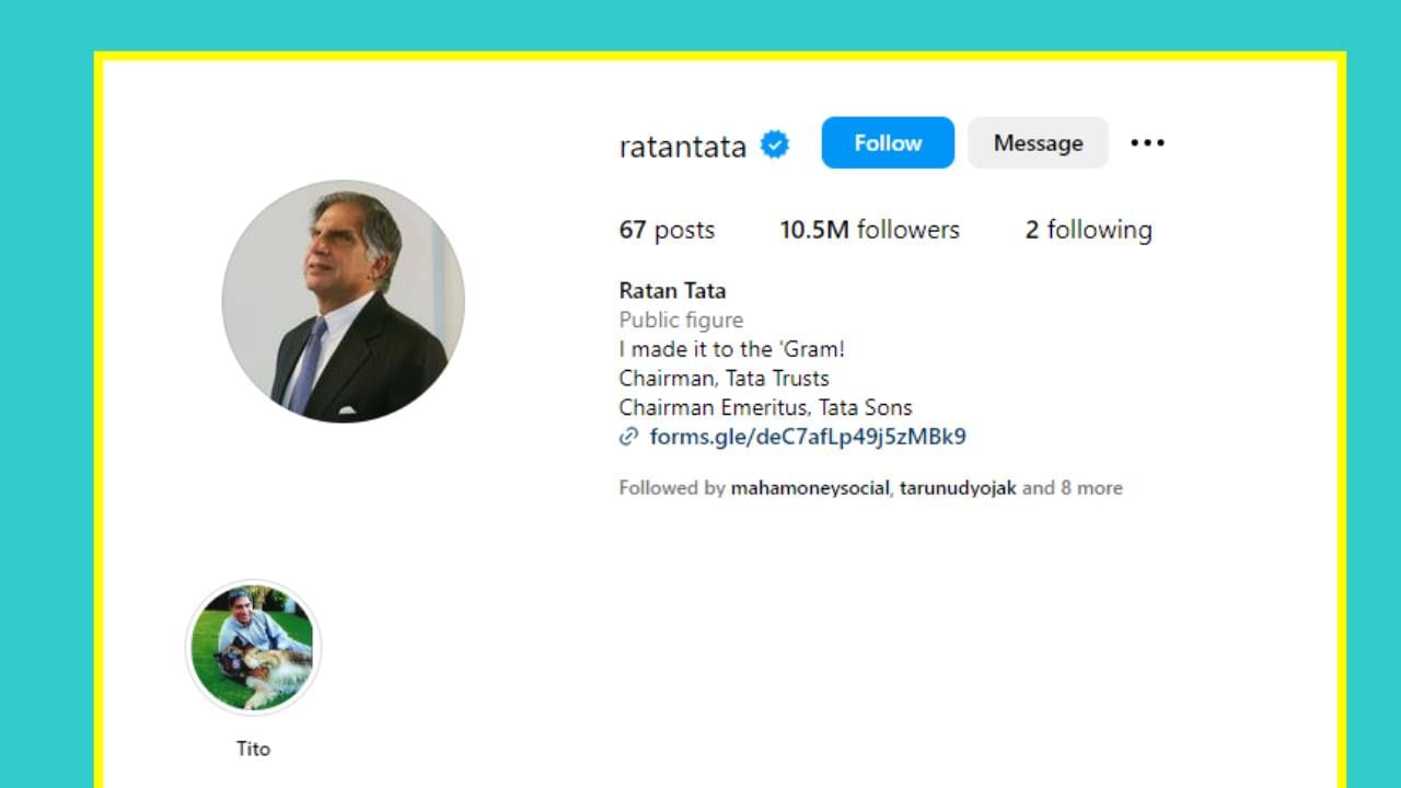 Ratan Tata यांच्या इन्स्टाग्रामवर लाखो फॉलोवर्सची झुंबड, पण ते या दोनच अकाऊंटला करायचे फॉलो, त्यातील एक तर आता आता केले Follow