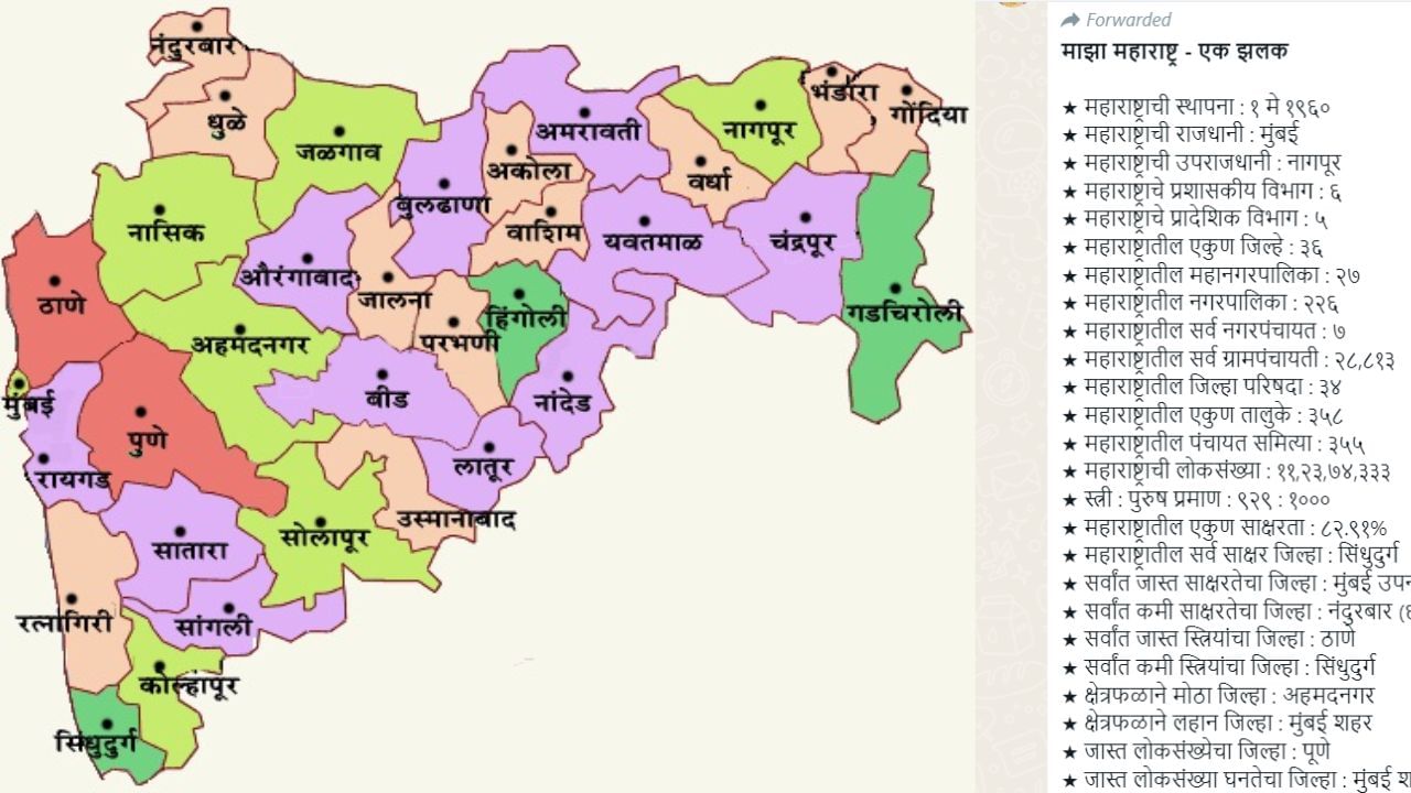 प्रत्येक मराठी माणसाने तोंडपाठ करावी अशी महाराष्ट्राबद्दलची A टू Z माहिती, 'हा' मेसेज तुम्ही पाहिलाय का?