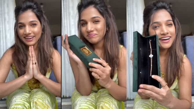 Jahnavi Killekar : जान्हवी किल्लेकरचं दिवाळीचं खास गिफ्ट, BIGG BOSS चं स्पेशल ब्रेसलेट पाहिलं का ? Video व्हायरल