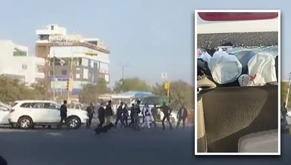 राजस्थानच्या सीएमच्या ताफ्यात घुसली रॉन्ग साईडने येणारी कार, सात पोलिसांसह नऊ जण जखमी