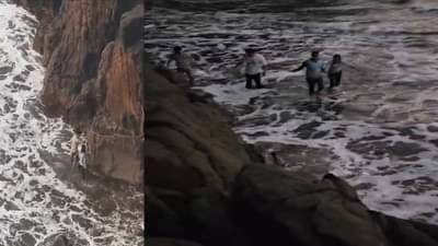 समुद्रकिनारी मौज-मजा करण्याची आवड तुम्हालाही? जरा जपून… भर समुद्राच्या लाटांमध्ये अडकलं दाम्पत्य अन्…