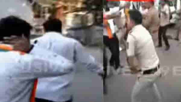 भाजपनं काँग्रेसचं कार्यालय फोडलं, पोलिसांनी कार्यकर्त्यांना चोपलं, नेमकं काय घडलं?