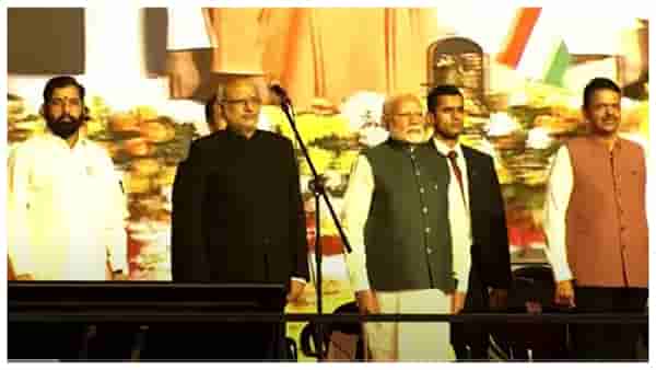 शेवटपर्यंत सस्पेन्स, शिंदे-फडणवीस-अजित पवार मंचावर एकत्र आले आणि...., वाचा शपथविधी सोहळ्याचा पूर्ण तपशील