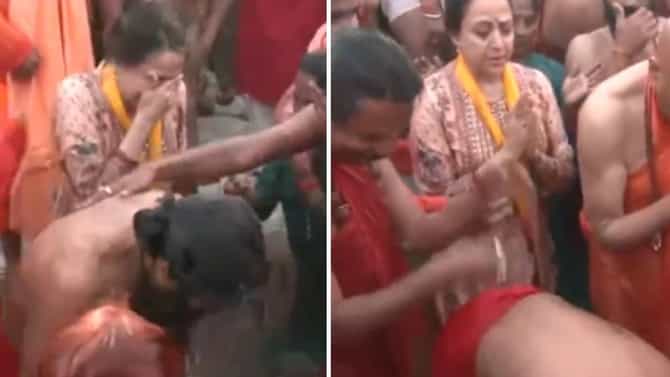 Mahakumbh 2025: चेंगराचेंगरीच्या काही तासांनंतर हेमा मालिनी यांनी महाकुंभमध्ये केलं पवित्र स्नान