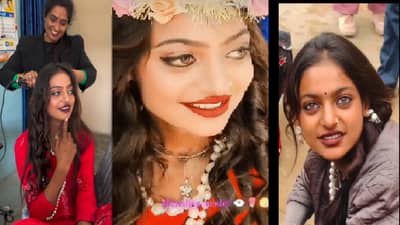 मेक-अप, कर्ली हेअर; महाकुंभातील रुद्राक्ष विकणारी मोनालिसा थेट सेलिब्रिटी; मेकओव्हर पाहून ओळखणं कठीण