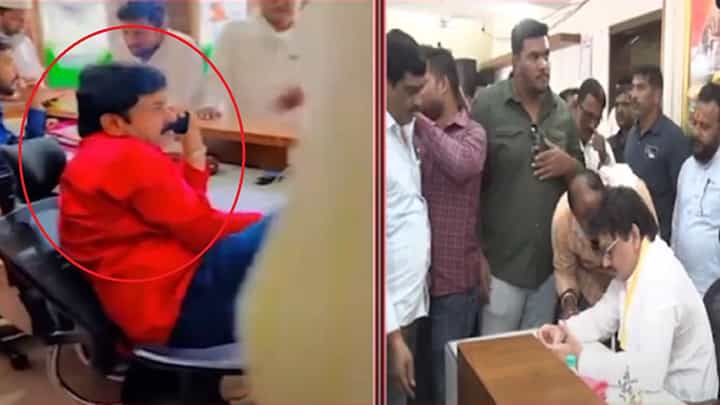 Dhananjay Munde Video : राईट हँड वाल्मिक कराड 'दरबारा'तून थेट तुरुंगात; मुंडेंना स्वत: घ्यावा लागला जनता दरबार Dhananjay Munde Video : राईट हँड वाल्मिक कराड 'दरबारा'तून थेट तुरुंगात; मुंडेंना स्वत: घ्यावा लागला जनता दरबार