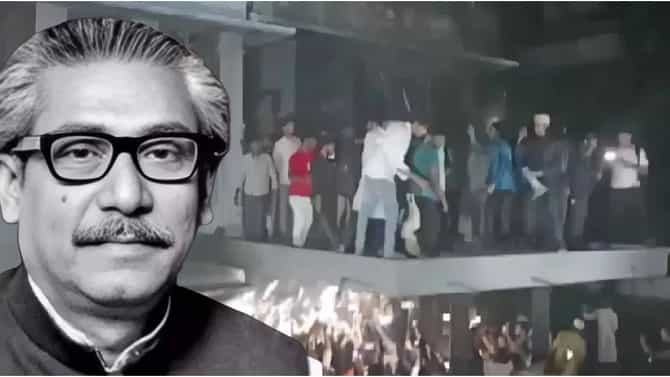 Bangladesh Voilence : मुजीबुर्रहमान यांचं घर पेटवलं, बांग्लादेशात पुन्हा राडा, अनेक शहरात हिंसाचार, आता कारण काय?