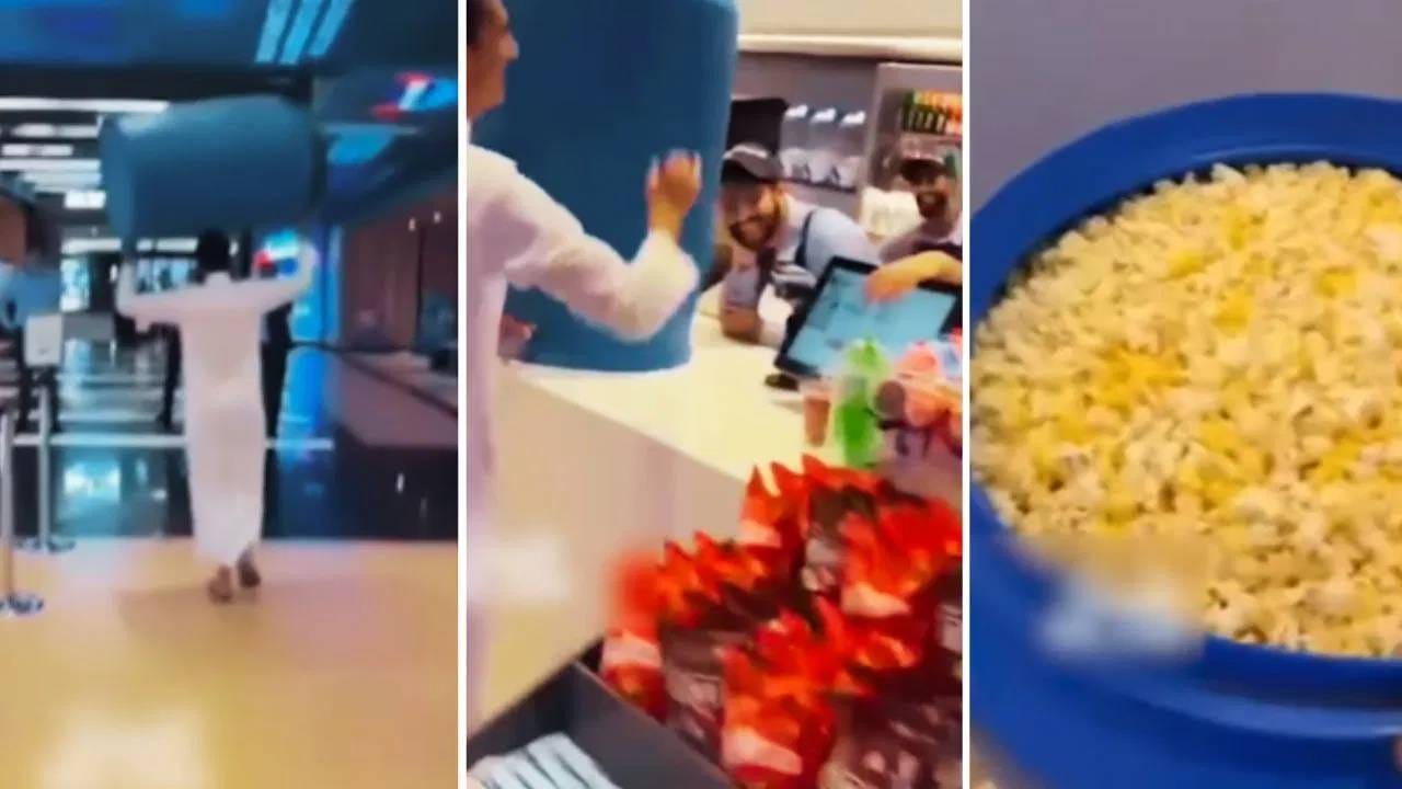 सिनेमा हॉलमध्ये अनलिमिटेड पॉपकॉर्नची ऑफर! ड्रम घेऊन पोहोचला प्रेक्षक, पाहा मजेशीर व्हिडीओ सिनेमा हॉलमध्ये अनलिमिटेड पॉपकॉर्नची ऑफर! ड्रम घेऊन पोहोचला प्रेक्षक, पाहा मजेशीर व्हिडीओ