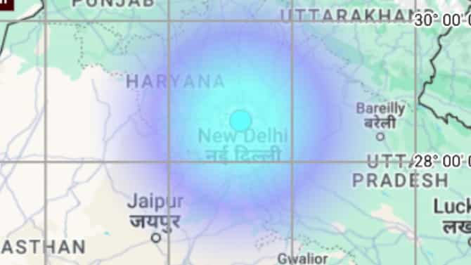 नवी दिल्लीत भूकंपाचे जोरदार धक्के, साखर झोपेत असलेल्या दिल्लीकरांमध्ये भीतीचे वातावरण