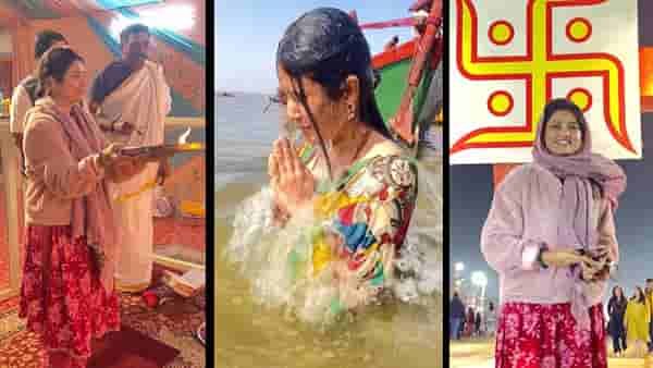 महाकुंभमध्ये पोहोचली प्राजक्ता माळी; संगममध्ये मारली डुबकी, पहा Video