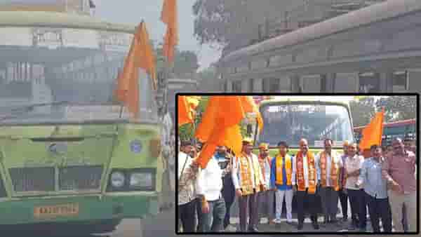 कर्नाटकमध्ये एसटी चालकास मारहाणीचे पुण्यात पडसाद, कर्नाटक बसेसला काळे फासत...