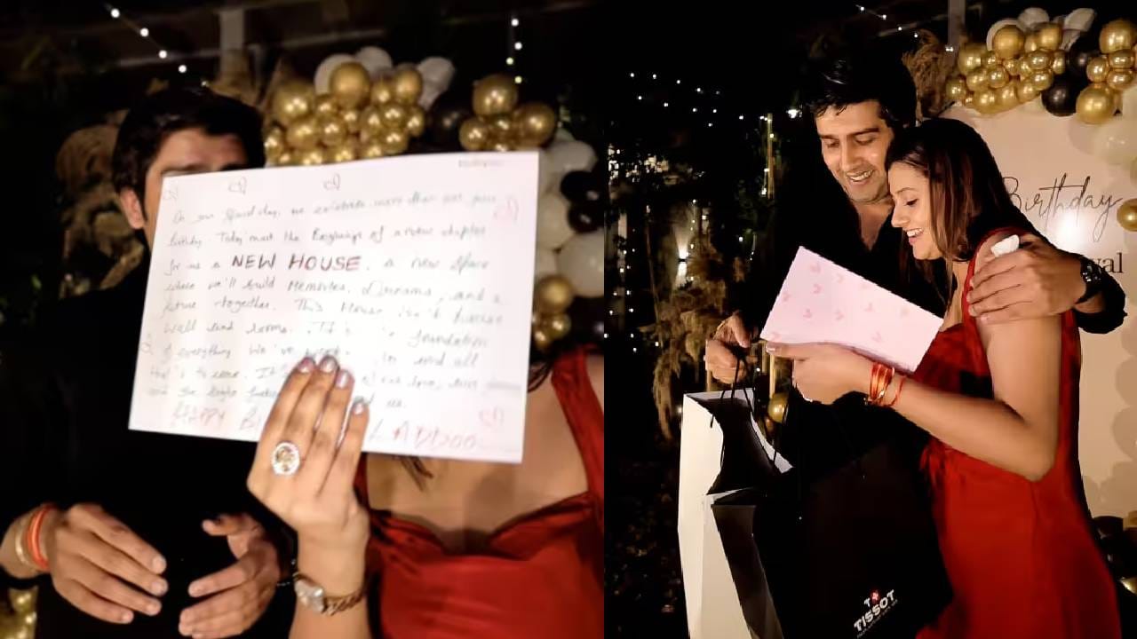 अंजलीने आकाशला वाढदिवसानिमित्त काही भेटवस्तू दिल्या आहेत. मात्र त्यातल्या एका भेटवस्तूने सर्वांचं लक्ष वेधलंय. या फोटोंमध्ये अंजलीच्या हातात एक कार्ड पहायला मिळतंय. त्यावर 'नवीन घर' असं लिहिलंय आणि आकाशसाठी विशेष मेसेजसुद्धा त्यावर लिहिलंय. 
