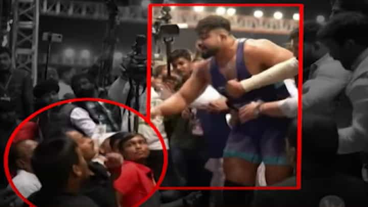 डबल महाराष्ट्र केसरी शिवराज राक्षेनं पंचांनाच मारली लाथ, महाराष्ट्र कुस्ती स्पर्धेत अभूतपूर्व गोंधळ, नेमकं काय घडलं? डबल महाराष्ट्र केसरी शिवराज राक्षेनं पंचांनाच मारली लाथ, महाराष्ट्र कुस्ती स्पर्धेत अभूतपूर्व गोंधळ, नेमकं काय घडलं?