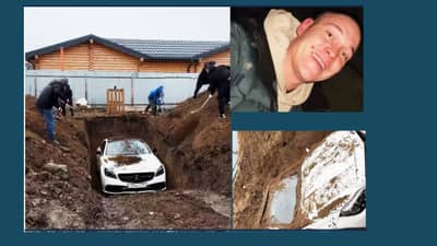 मर्सिडीजसह पठ्या थेट दफनभूमीत, मग काय लोकांनी कारसह गाडले जमिनीत, तुम्ही पण म्हणाल हे काय पाहतोय, Video पाहाच