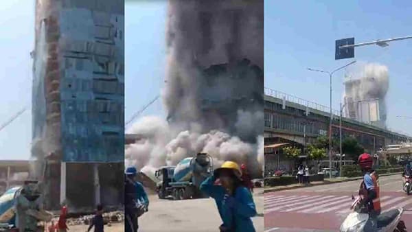Video: म्यानमार येथील भूंकपाने इमारती पत्त्यांच्या बंगल्याप्रमाणे कोसळल्या...