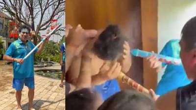 Video : सचिन तेंडुलकरने धुळवड साजरी, युवराज सिंगला सळो की पळो करून सोडलं