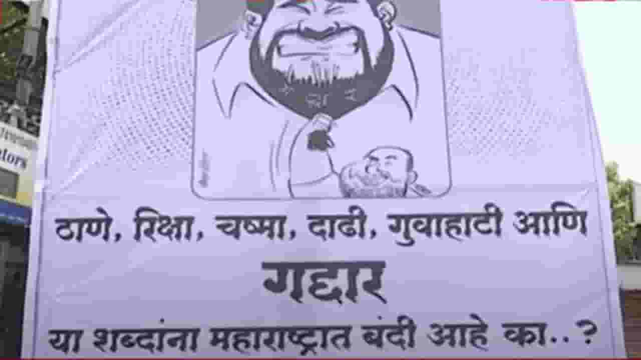 'ठाणे, रिक्षा, चष्मा अन् दाढी...', शिंदेंच्या व्यंगचित्राचे फ्लेक्स लावणं पडलं महागात, पुण्यातील 'त्या' बॅनरची चर्चा