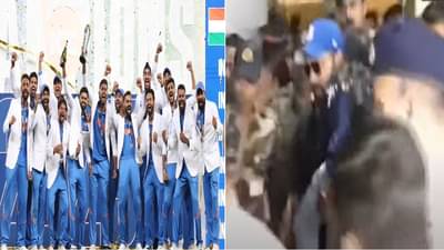 Icc Champions Trophy 2025 : टीम इंडियाच्या चॅम्पियन्स खेळाडूचं मुंबई विमानतळावर स्वागत, रोहितला पाहण्यासाठी तुफान गर्दी
