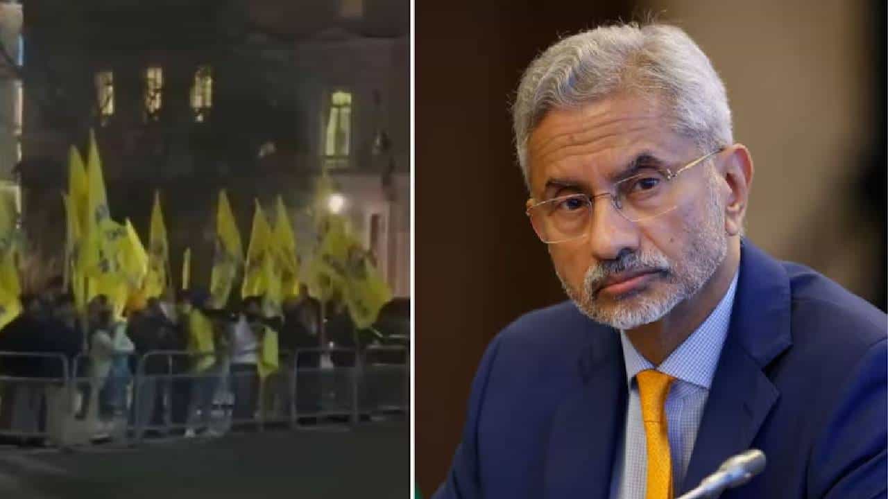 Khalistani : खलिस्तान्यांची एवढी मजल, तिरंगा फाडला, जयशंकर यांची कार अडवण्याचा प्रयत्न, कुठे घडलं?