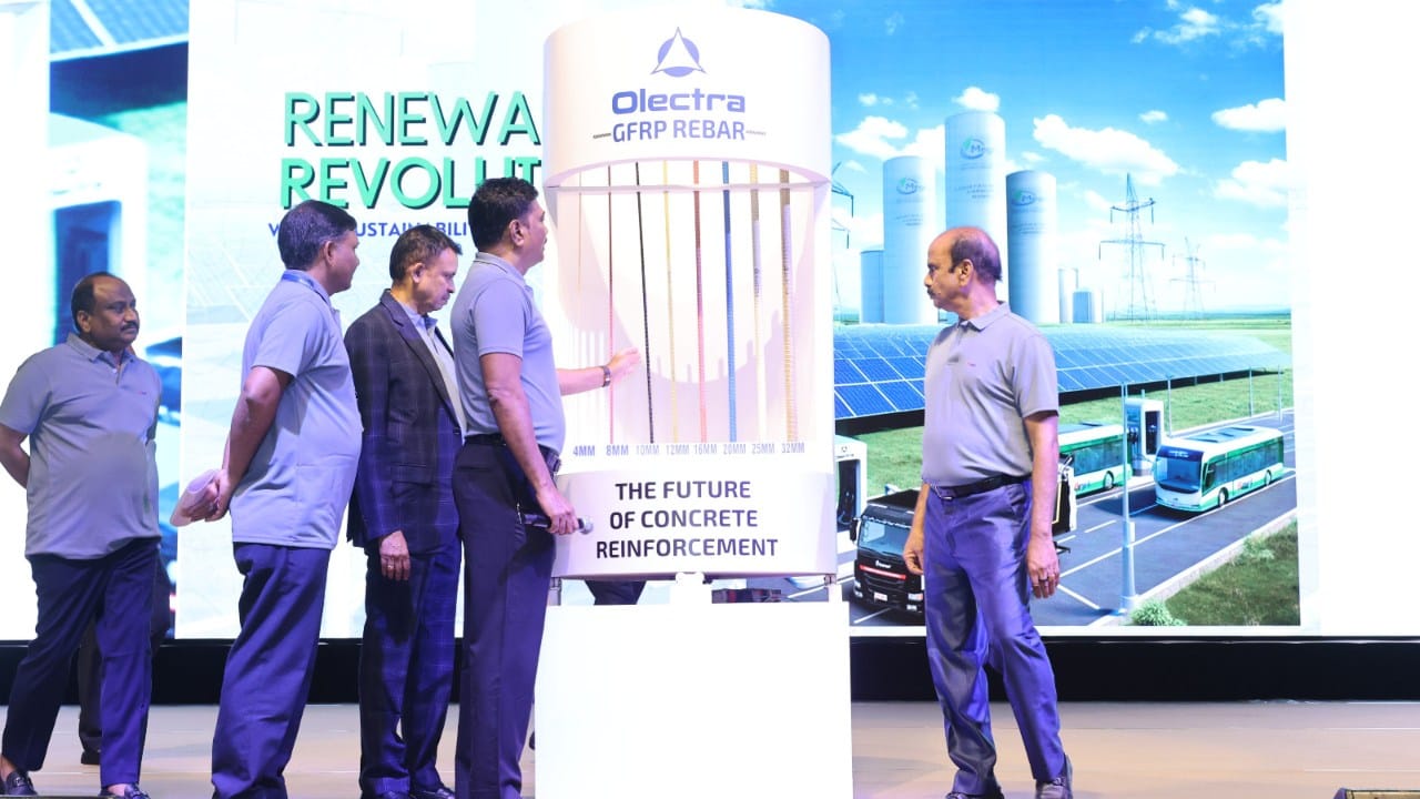 ओलेक्ट्राने सादर केला जीएफआरपी रीबार: स्टीलपेक्षा उत्तम पर्याय ओलेक्ट्राने सादर केला जीएफआरपी रीबार: स्टीलपेक्षा उत्तम पर्याय
