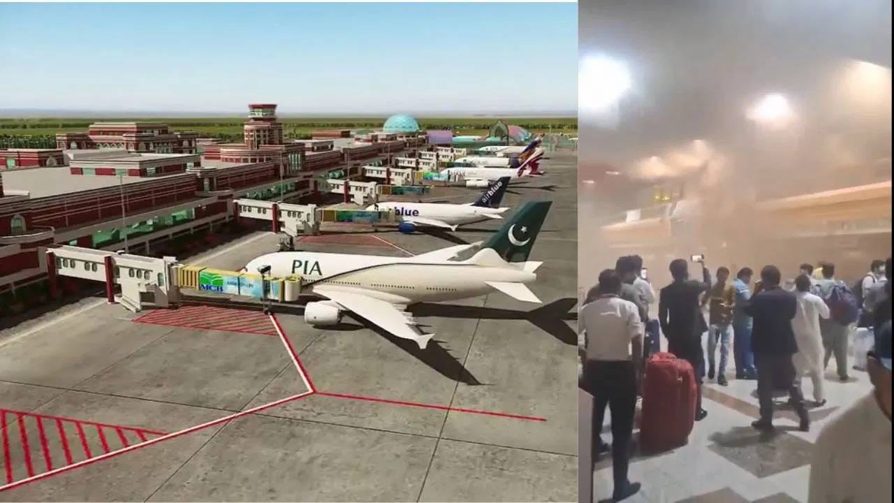 दुष्काळात तेरावा महिना... पाकिस्तानच्या लाहोर विमानतळाला भीषण आग; अनेक विमानांचं उड्डाण रद्द