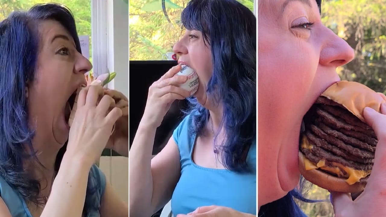 मोठ्या तोंडाच्या महिलेचा गिनीज रेकॉर्ड, 10 पॅटीजसह तोंडात बेसबॉल फिट करते, पाहा VIDEO मोठ्या तोंडाच्या महिलेचा गिनीज रेकॉर्ड, 10 पॅटीजसह तोंडात बेसबॉल फिट करते, पाहा VIDEO
