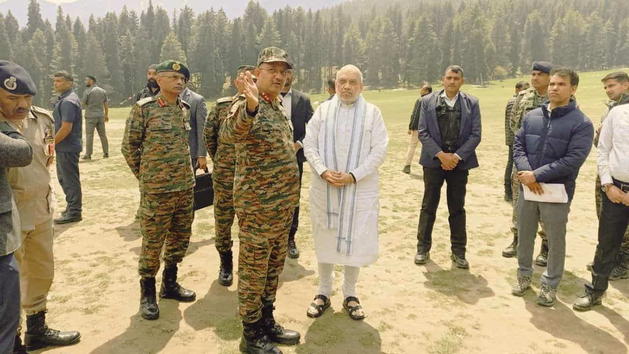 Union Home Minister Amit Shah : गृहमंत्री अमित शाह बैसरन खोऱ्यात पोहोचले