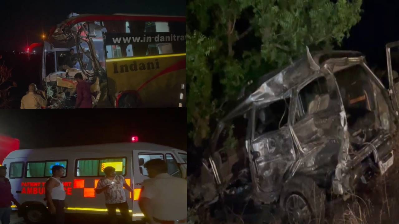 बुलढाण्यामध्ये तिहेरी अपघात, 5 जणांचा मृत्यू तर 25 जखमी बुलढाण्यामध्ये तिहेरी अपघात, 5 जणांचा मृत्यू तर 25 जखमी