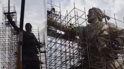 राजकोटच्या छत्रपती शिवाजी महाराजांच्या गगनचुंबी पुतळ्याचं काम पूर्णत्वाकडे