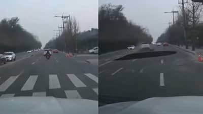 रस्ता की मृत्यूचं जाळं? एका सेकंदात रस्त्याने माणसाला गिळलं, थरारक व्हिडीओ समोर