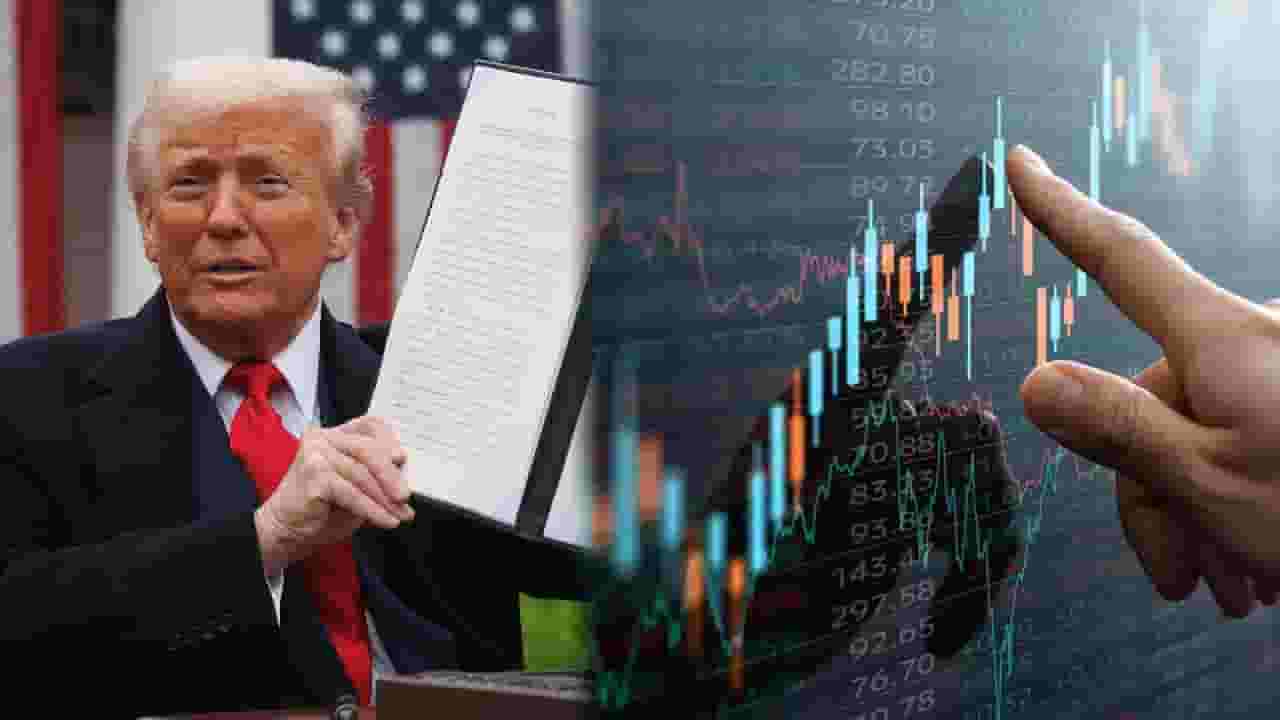 Donald Trump Tariff : भारतीय शेअर मार्केटमध्ये 'ब्लॅक मंडे', ट्रॅम्प टॅरिपमुळं नेमकं नुकसान कशाचं? Donald Trump Tariff : भारतीय शेअर मार्केटमध्ये 'ब्लॅक मंडे', ट्रॅम्प टॅरिपमुळं नेमकं नुकसान कशाचं?