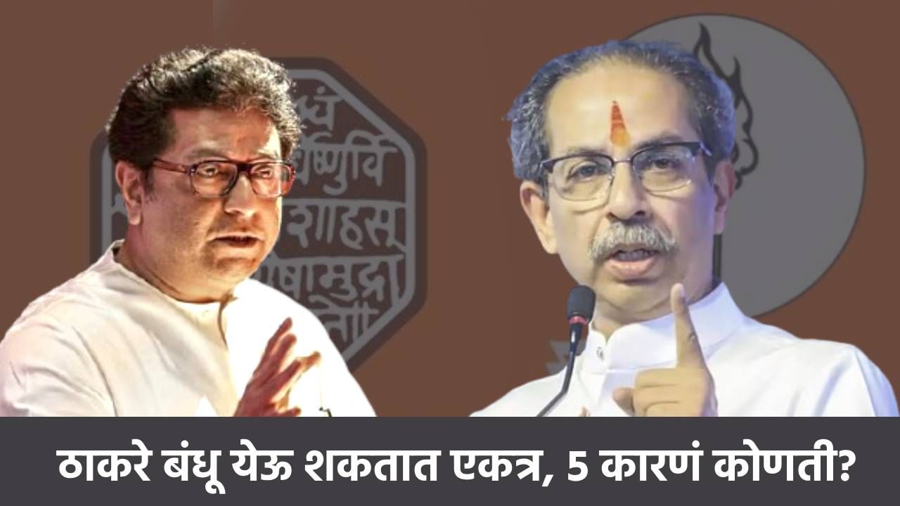 होय! राज ठाकरे-उद्धव ठाकरे येऊ शकतात एकत्र, 'ही' आहेत पाच कारणं!