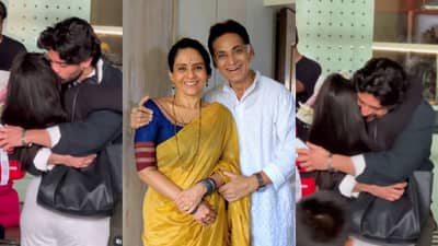 ऐश्वर्या नारकरांच्या मुलाचा एअरपोर्टवर खुल्लम खुल्ला रोमान्स; पहा व्हिडीओ