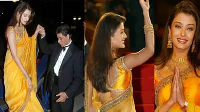 पिवळी साडी,अंगभर दागिने; जेव्हा ऐश्वर्याची कान्सच्या रेड कार्पेटवर रथातून भव्य एन्ट्री झाली, फक्त टाळ्यांचा कडकडाट