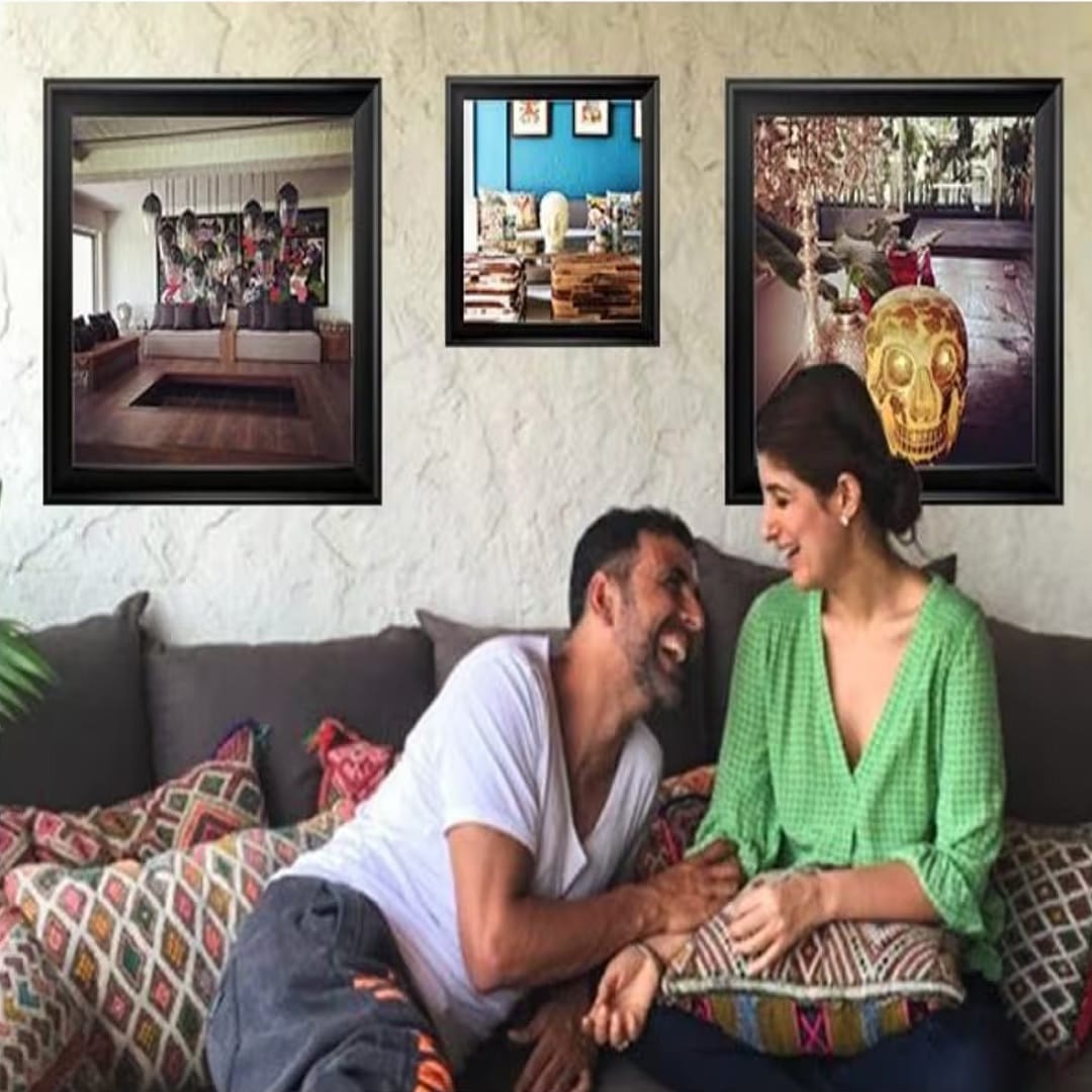 लिव्हिंग एरियामध्ये 13 भागांमध्ये पेंडंट लाइटिंग आहे.  लोकप्रिय डिझायनर्स संदीप खोसला आणि अबू जानी यांनी सेंटरपीस टेबल डिझाइन केले आहे.अक्षय कुमारच्या घरात अनेक सुंदर चित्रे आहेत जी लोकप्रिय कलाकारांनी काढली आहेत. रिपोर्ट्सनुसार, या घराची किंमत 80 कोटी रुपये आहे. 