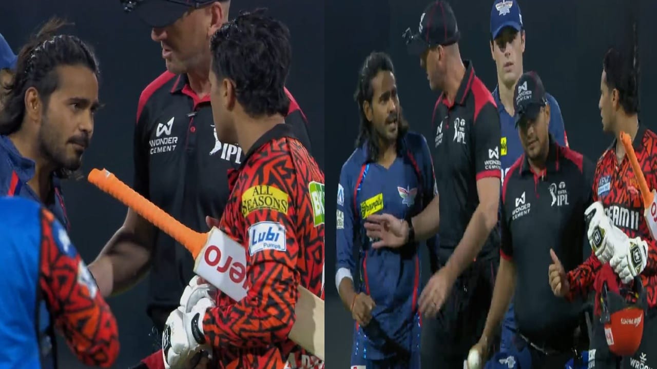 Digvesh Rathi : अभिषेक शर्मा-दिग्वेश राठी भर मैदानात भिडले, पंचांकडून मध्यस्थी, पाहा व्हीडिओ