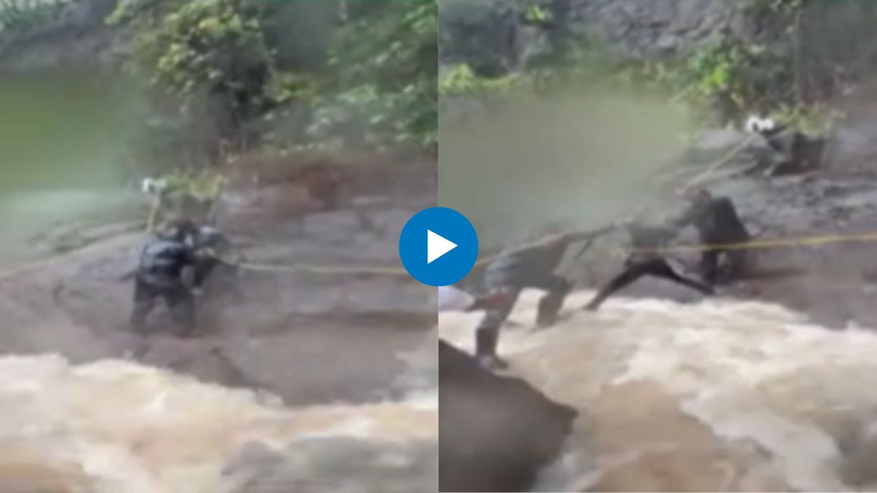 Kharghar News : खारघरच्या पांडवकड्याजवळ अडकलेल्या पाच विद्यार्थांना वाचवलं