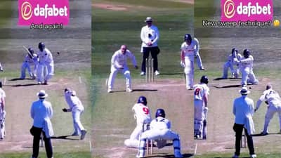 टेक्नोलॉजिया...! स्वीप शॉट खेळण्याचं खेळाडूने दाखवलं नवं तंत्र, गोलंदाजही झाला हैराण Watch Video