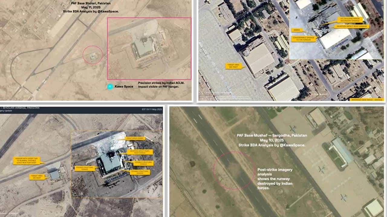 पाकिस्तानचे भोलारी, जैकोबाबाद, सरगोधा, नूर खान एअरबेस भारताच्या हल्ल्यात उद्ध्वस्त; सॅटेलाईट फोटो पहिल्यांदाच समोर