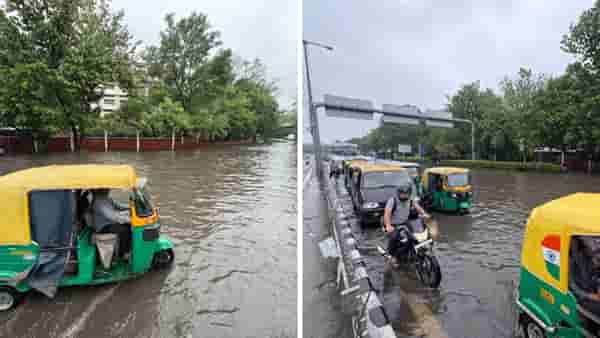 दिल्लीत मुसळधार पाऊस, अनेक भागांत पाणी साचले, विमानसेवेवर परिणाम