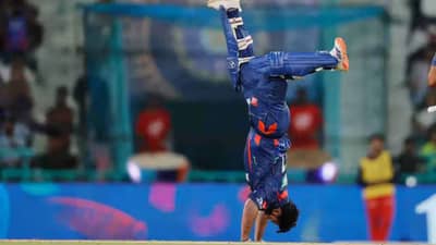 LSG vs RCB : शतकी खेळीनंतर ऋषभ पंतचं खाली डोकं वर पाय! Watch Video