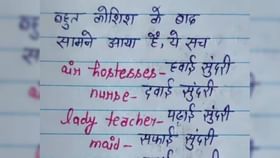 एअर होस्टेस हवाई सुंदरी, नर्स दवाई सुंदरी तर बायको...? मजेदार अनुवाद.