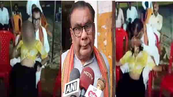 मी डान्सरला पैसे दिले... भाजप नेत्याची विचित्र कृती; महिला डान्ससरला सर्वांसमोर किस अन् स्पष्टीकरण