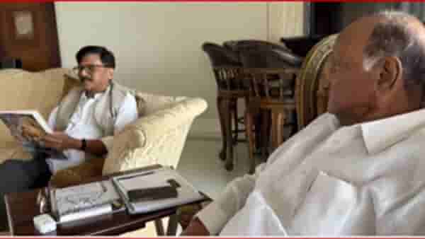 Sanjay Raut-Sharad Pawar Meeting : संजय राऊत आणि शरद पवारांमध्ये रंगल्या गप्पा