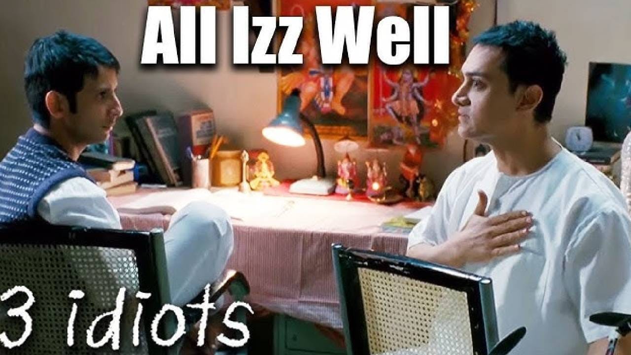 'आल इज वेल' (all is well) हा 'थ्री इडियट्स'मधील आमिर खानचा प्रसिद्ध डायलॉग आहे. चित्रपटात जेव्हा कधी तो टेन्शनमध्ये असायचा तेव्हा स्वत:चं मन शांत करण्यासाठी हा डायलॉग म्हणायचा. सर्वकाही ठीक आहे.. हे जणू तो स्वत:लाच समजावण्याचा प्रयत्न करायचा.   
