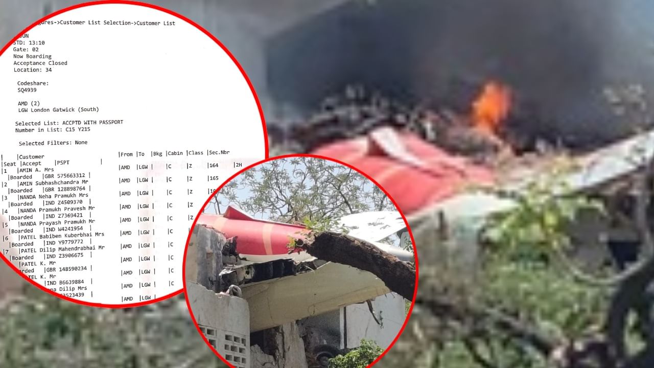 Ahmedabad Plane Crash : 100 हून अधिक लोकांचा मृत्यूची शक्यता, प्रवाशांची संपूर्ण यादी समोर