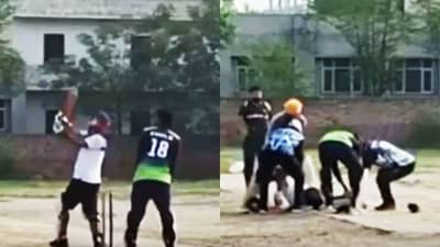 त्याने षटकार मारताच जल्लोष, मग मित्रांच्या काळजाचा चुकला ठोका; मैदानावरच खेळाडू कोसळला, अखेरच्या Video ने काळजात चर्रर