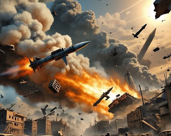 इस्रायल आणि इराण यांच्यातील युद्ध थांबण्याचे नाव घेत नाहीये. दोन्ही देशांकडून एकमेकांवर बॉम्बहल्ले, ड्रोनहल्ले केले जात आहेत. तसेच क्षेपणास्त्रेही डागली जात आहेत. असे असतानाच आता एक मोठी आणि गंभीर माहिती समोर आल आहे. (सांकेतिक फोटो, फोटो सौजन्य- मेटा एआय)