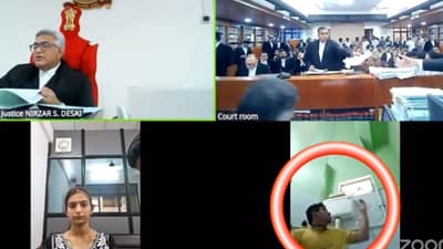 टॉयलेट सीटवर बसून हायकोर्टाच्या ऑनलाइन सुनावणीला हजर, Video तुफान व्हायरल